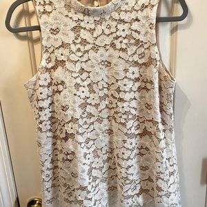 Rose+Olive ecru lace sleeveless top~med
